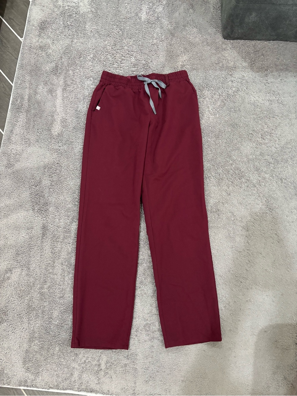 Medium FIGS Burgundy Scrub Pants
